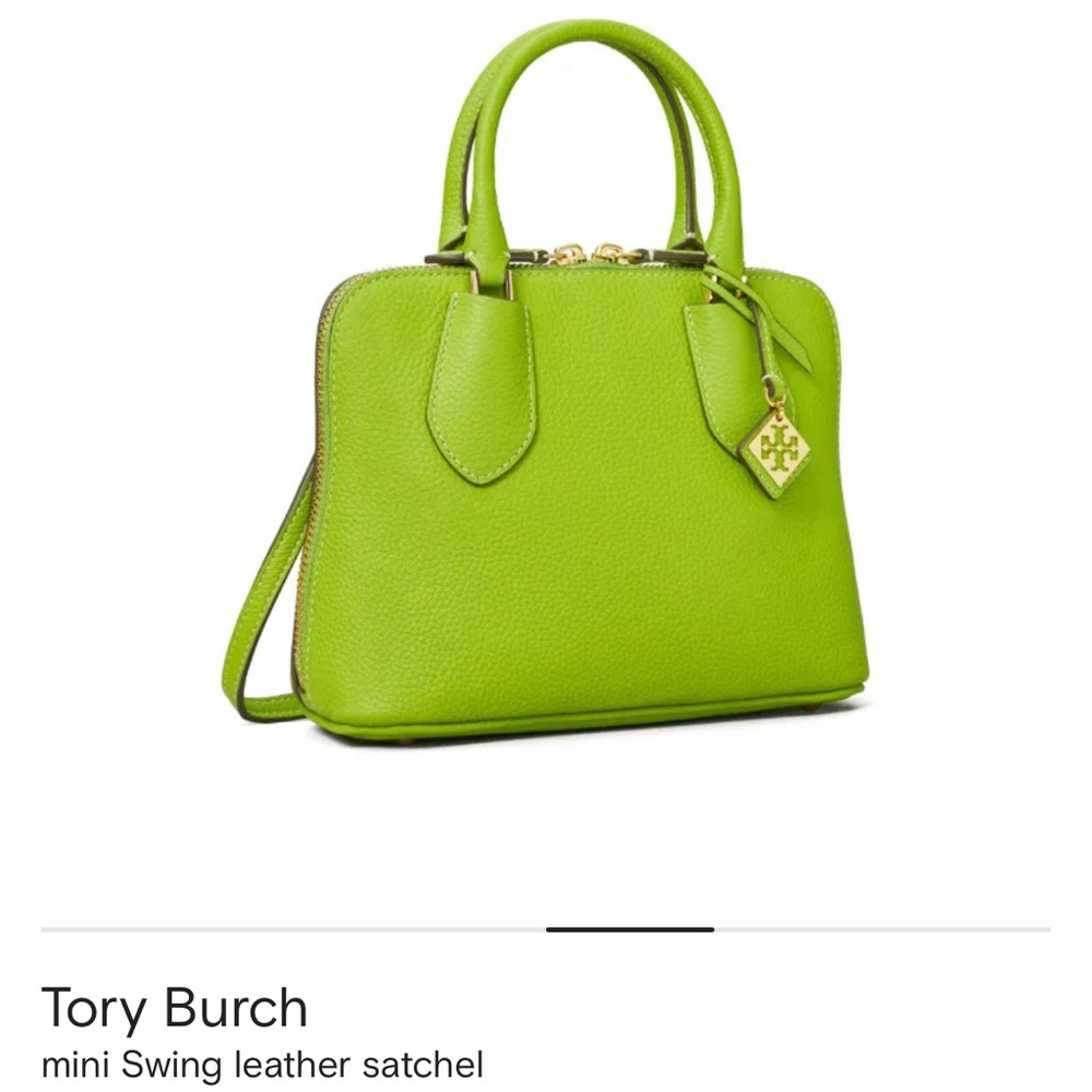 Tory Burch Matcha Green Leather Satchel - Picture 5 of 10